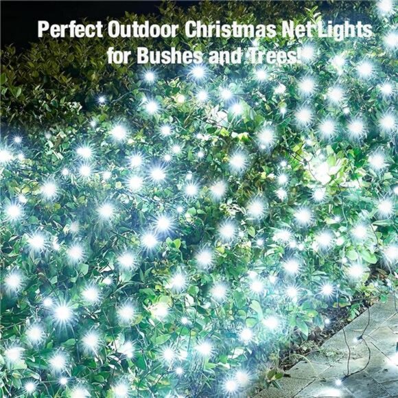 Led White Christmas Net Lights Outdoor Christmas Bushes Lights 120Led 6ftx5ft - Picture 5 of 8